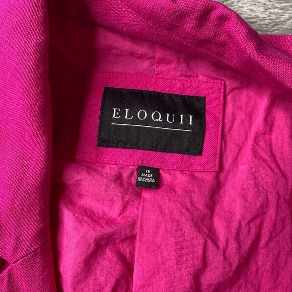 ELOQUII Blazer Linen Blend Barbie Pink Size 18 - Picture 8 of 11